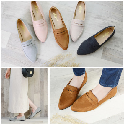 Camper Kiara heeled loafers in pink nubuck leather | ASOS
