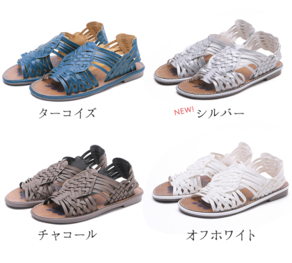 メール便可】グラディエイターぺたんこサンダル｜レディース靴の