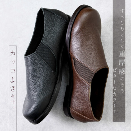 未使用品✨️put's スリッポン サイドゴア レザー ブラック 23cm 未使用品✨️put's スリッポン サイドゴア レザー ブラック 23cm