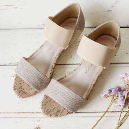 Clarks ブラック ウエッジソールサンダル GLOBAL WORK サンダル 新色追加/らくっションスニーカーサンダル
