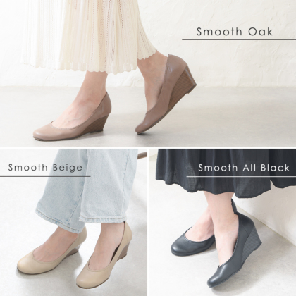 ストレッチ素材のウェッジソールパンプス｜レディース靴の通販 shop