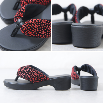 小桜模様の下駄風サンダル｜レディース靴の通販 shop kilakila